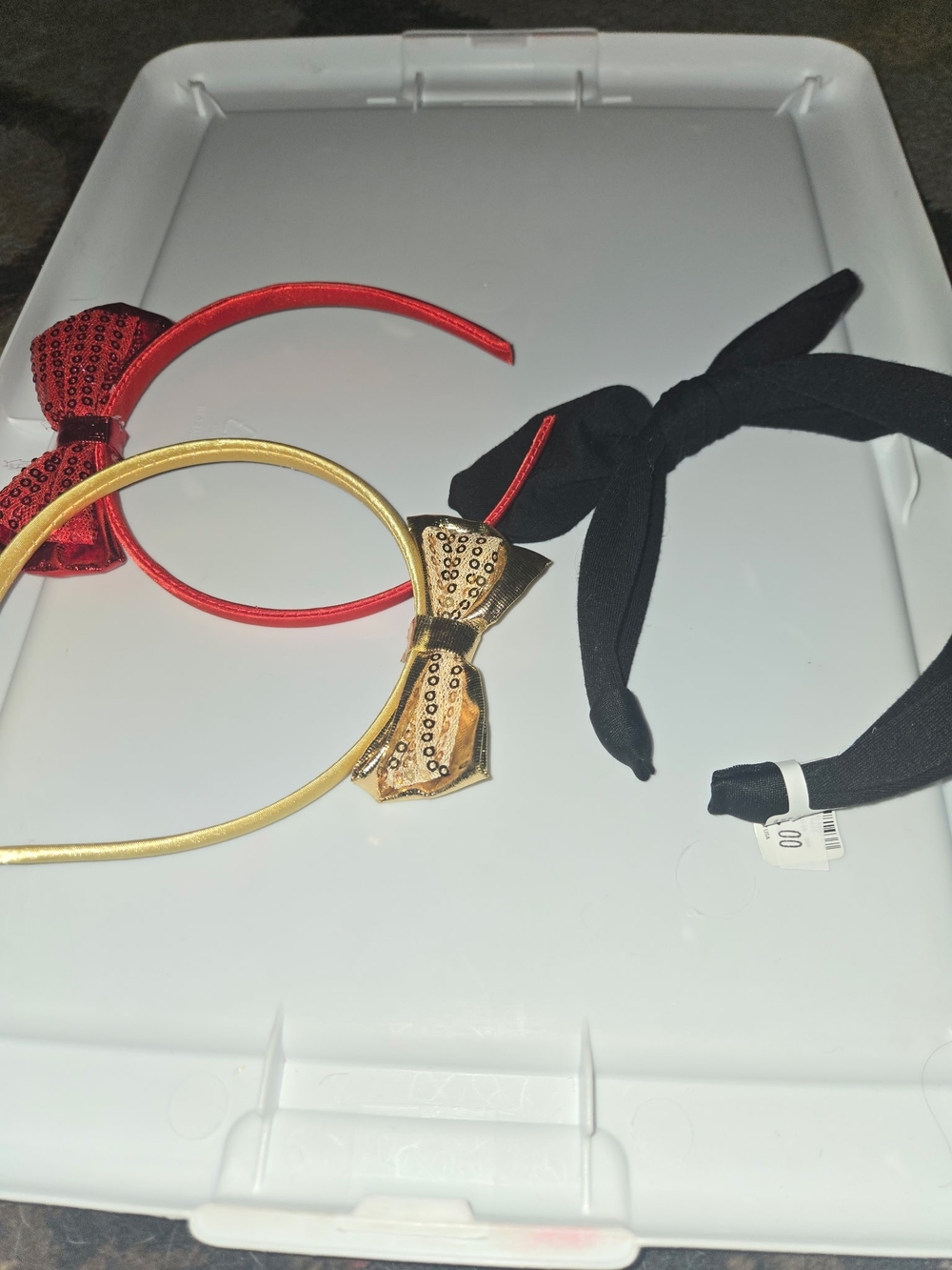 Kids Bow Headband Set - Red, Gold & Black
